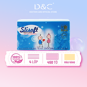 Giấy ăn Slisoft Vàng tự nhiên đa năng,khăn giấy rút thân thiện môi trường không chất tẩy trắng an toàn cho cả gia đình