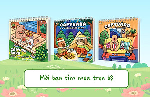 Combo 3 cuốn Sách tô màu Capybara khổ vuông