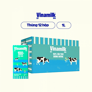 COMBO 6 HỘP SỮA TƯƠI TIỆT TRÙNG VINAMILK 100% KHÔNG ĐƯỜNG - HỘP GIẤY 1L