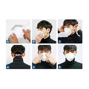 Set 10 chiếc khẩu trang 3M 9013 Tiêu chuẩn KF94 trắng/ đen