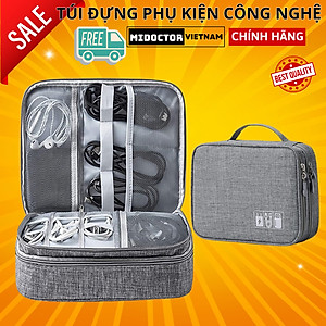 Túi Đựng Phụ Kiện Điện Thoại Máy Tính Lớn Cải Tiến Nhiều Ngăn Chống Nước, Chống Sốc Hàng Chính Hãng miDoctor - 2 NGĂN