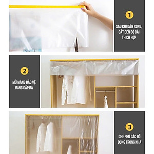 3.2m*12m Màng PE Bọc Nội Thất Chống Bụi Chống Nước Khi Thi Công MÀU TRẮNG TRONG