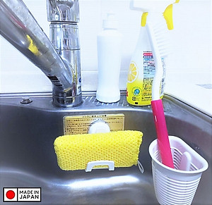 Rổ treo đựng giẻ rửa bát tiện lợi màu trắng (dáng sâu) - Hàng nội địa Nhật