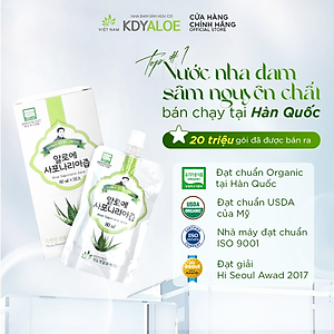 NƯỚC NHA ĐAM SÂM HỮU CƠ NGUYÊN CHẤT 100% GÓI 100ML HỖ TRỢ TIÊU HÓA