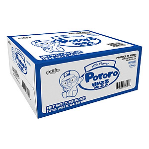 Thùng 24 Chai Nước Uống Pororo Hương Vị Sữa 235ml