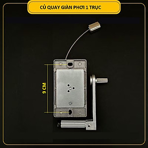 Bộ linh kiện giàn phơi đơn, Lắp cho 1 thanh phơi, Củ quay 1 trục quay, Hợp với không gian hẹp chỉ lắp 1 thanh phơi