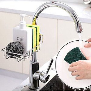 Kệ đựng đồ rửa chén bát Xoong nồi , kệ inox gắn vòi nước đa năng giá để giẻ rửa bát dụng cụ nhà bếp tiện dụng Kitchen