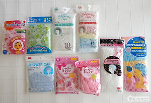 Set 06 mũ tắm trùm đầu, họa tiết chấm bi Free size Shower Cap Seiwa - Hàng nội địa Nhật Bản