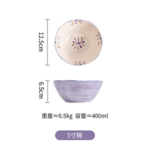 Bộ Bát Đĩa Chén Dĩa Gosu Cao Cấp Họa Tiết Hoa Tím Cao Cấp An Toàn