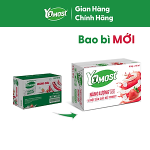 Thùng 48 Hộp Yomost Thạch Trái Cây Hương Dâu (48x180ml)