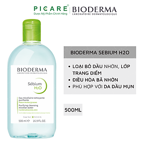 Nước tẩy trang dành cho da dầu, da mụn BIODERMA Sébium H2O 500ml