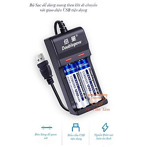 (COMBO HOT) Bộ Sạc Pin AA, AAA DP-UK22 Kèm 2 Pin AA 1200mAh Doublepow Dung Lượng Thực