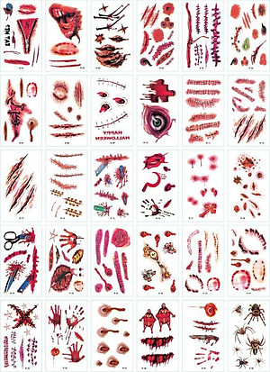 530 Hình Xăm Dán Tattoo Nam Thần Chết Mặt Trời Chữ Cái Vết Thương