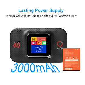 Bộ Phát Wifi Từ Sim 4G LTE OLAX MF982  Tốc Độ 150Mb Màn Hình LCD Hiển Thị Thông Minh Pin 3000mAh Dùng 12 Giờ - Hàng Chính Hãng