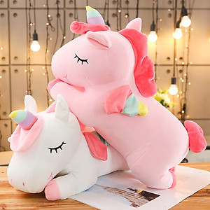 Gấu Bông Kỳ Lân Nằm Dễ Thương, Ngựa Một Sừng Unicorn Nằm Siêu Mềm Mịn (30cm--->60cm) Gối Ôm Kỳ Lân Đáng Yêu Hàng Cao Cấp