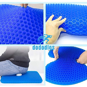[LOẠI XỊN - Nặng 1kg - Tặng Vỏ] Đệm Ngồi 3D Silicon 2 Lớp Tổ Ong Lót Ghế Thoáng Khí Chống Đau Mỏi Lưng dododios