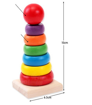 Đồ chơi tháp cầu vồng gỗ size bé