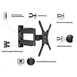 Giá treo tivi đa năng góc 2 tay nhập khẩu NBP4 dùng cho tivi 32-55 inch