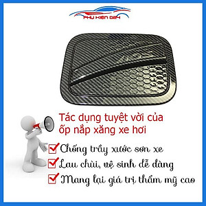 Ốp nắp bình xăng Vios 2019-2020 vân cacbon chống trầy trang trí ô tô