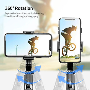 Gậy chụp hình selfie quay phim chống rung kiêm tripod đa năng 2 in 1 kèm remote bluetooth không dây hiệu HOTCASE Gimbal Stablizer L08 hỗ trợ nhiều mức thay đổi độ dài, tripod 3 chân chắc chắn, xoay 360 độ - Hàng nhập khẩu