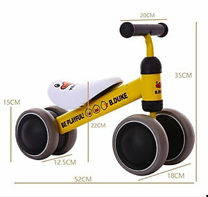 Xe chòi chân bốn bánh thăng bằng cho bé khung thép cao cấp (màu ngẫu nhiên)