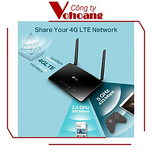 Bộ Phát Wifi TP-Link Archer MR400 Băng Tần Kép 4G LTE AC1200 - Hàng Chính Hãng
