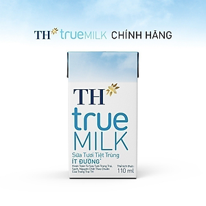 Thùng 48 hộp sữa tươi tiệt trùng TH True Milk  ít đường 110ml