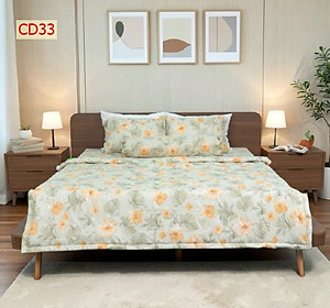 Bộ Ga 4 món Cotton Đũi Tatana mền mịn, thoáng mát  Mẫu ngẫu nhiên ( chọn mẫu ib shop )
