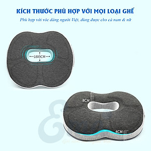 Gối ngồi lót mông y tế chống trĩ, đau xương cụt, ê mỏi mông cho dân văn phòng, lái xe, thu ngân, sinh viên...Chính hãng Ema - Hàng nhập khẩu