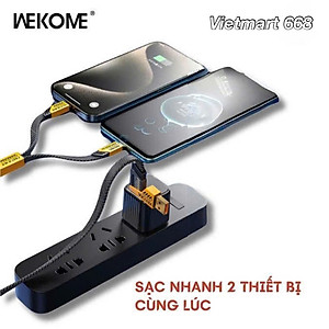 Cáp Sạc Nhanh Đa Năng 4in1 Wekome WDC-26 USB+C > C+L Công Suất Lên Đến 65W/ 27W - Hàng Chính Hãng
