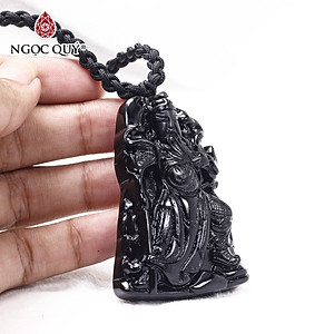 Mặt dây chuyền quan công đá thiền 38.5 x 57mm mệnh thủy, mộc - Ngọc Quý Gemstones