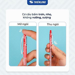 Combo 5/10/20 Bút bi Thiên Long TL-097 ngòi 0.5mm mực xanh đỏ đen nét viết thanh mảnh thiết kế trẻ trung năng động