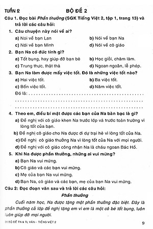 Sách 35 Bộ Đề Văn - Tiếng Việt Lớp 2 - Tự Luận & Trắc Nghiệm (Tái Bản)