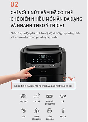 Nồi Chiên Không Dầu Kết Hợp Chức Năng Hấp Lock&Lock EJF881 (7 lít) - Hàng Chính Hãng