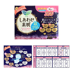 Combo 3 gói Băng Vệ Sinh Ban Đêm Laurier Happy Skin Siêu Mỏng Cánh [35cm-10M]