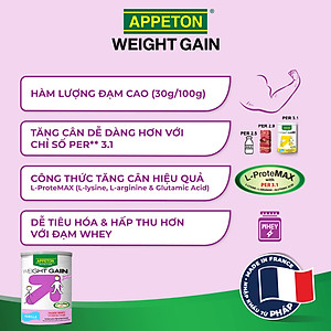 Combo 2 Sữa Tăng Cân Appeton Weight Gain Junior cho Trẻ Em hương Vanila 450g