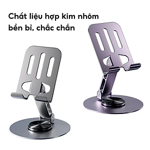 Giá đỡ điện thoại chân đế xoay 360 độ C-003 , chất liệu hợp kim nhôm chắc chắn ( hàng chính hãng)