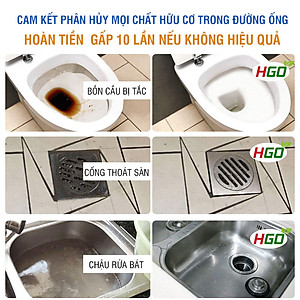 Bột thông cống cực mạnh HGO SUPER bột thông bồn cầu, bồn rửa bát, đường ống, chai 250gram