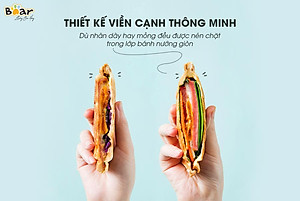 Máy Nướng Bánh Mỳ, Máy Kẹp Bánh Mỳ Sandwich-Waffle BEAR DBC-C06M1 Dung Tích 0.8 Lít, Công Suất 600 W - Hàng Chính Hãng