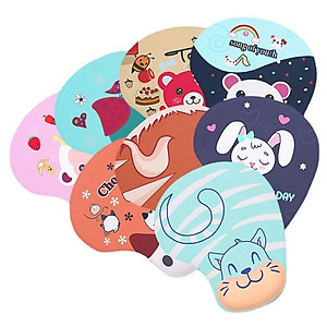 Lót Chuột Tròn Có Kê Tay Chống Chai Họa Tiết Dễ Thương 18 x 23 cm PaKaSa - Hàng chính hãng