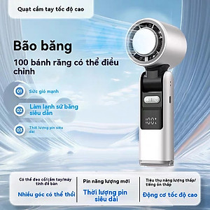 Quạt sạc mini Cầm Tay K801, sạc nhanh, màn hình LED - Quạt sò lạnh - Hàng chính hãng