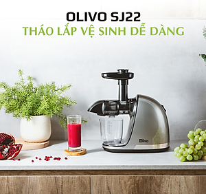 Máy Ép Chậm Olivo SJ22 Thương Hiệu Mỹ Ép Rau Không Lo Kẹt Máy Ép Kiệt 99% Dễ Vệ Sinh Công Suất 150W - Hàng Chính Hãng