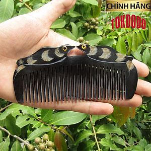 Lược Sừng Cao Cấp TOKDODO Kiểu Bán Nguyệt Uyên Ương
