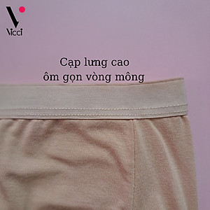 Quần lót nữ cotton trơn cạp cao Vicci 105 ôm gọn vòng 3, mềm mại, thấm hút mồ hôi, kháng khuẩn, khử mùi (có bigsize)