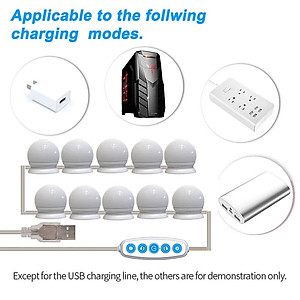 Chuỗi dây đèn led gương trang điểm 10 bóng 5 màu điều chỉnh