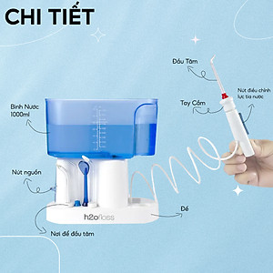 Máy tăm nước gia đình H2ofloss HF7 Classic, bền hơn, mạnh hơn, nhiều đầu tăm hơn