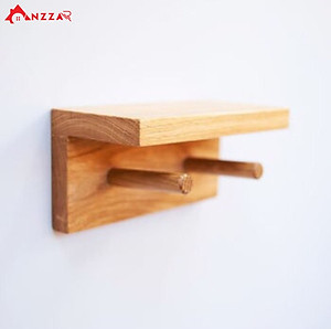 Kệ Treo Áo Khoác, Khăn, Đồ Dùng Gắn Tường Bằng Gỗ Thông, Kệ Gỗ Treo Tường Anzzar
