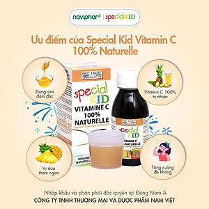 TPBVSK Special Kid Vitamine C 100% Naturelle - Siro bổ sung Vitamine C hữu cơ tự nhiên, tăng cường sức đề kháng (125ml) [Nhập khẩu Pháp]