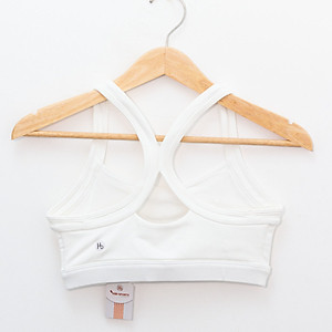 Áo tập Yoga Gym dây phối trắng BA507 Hibi Sports - Có mút nâng ngực bên trong