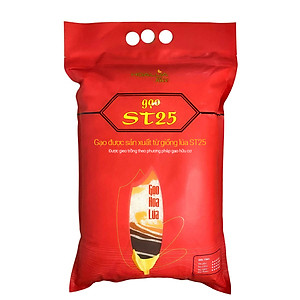 Gạo ST25 Hoa Lúa túi 5kg - Dẻo nhiều, mềm cơm, hương thơm đặc trưng